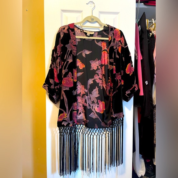 Bohemian whimsigoth fringe kimono - Picture 1 of 4